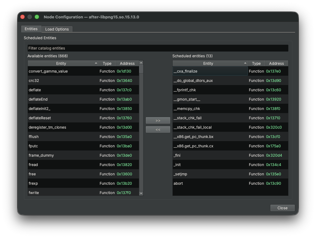 Select entities in Node Configuration Select entities in Node Configuration