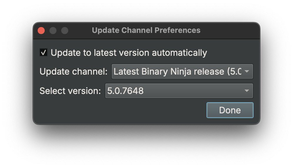 Update Dialog >