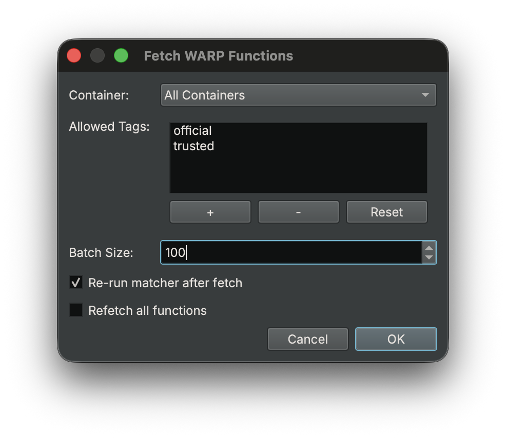 Fetch Dialog Fetch Dialog